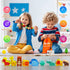 BMTOYS Montessori Educational Threading Toys, Wooden Stringing Farm Animals, Fruits Lacing Beads Preschool Toy for