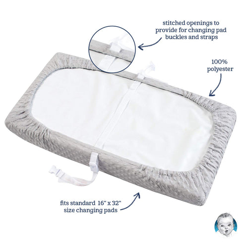 16" 32" Gerber Baby Boys Girls Neutral Newborn Infant Baby Toddler Nursery Changing Pad Cover, Dotted Light Gray, x