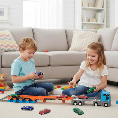 2-in-1 3-8 2-4 2 16 2-3 Race Truck Car Toys for Years Old Boys Girls, trucks for toddlers years Foldable Transport Car