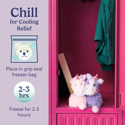 warmies Hugs Duo, Microwavable & Weighted Stuffed Animals, Unicorn - Heated Stuffed Animal Plushie for Warmth & Comfort