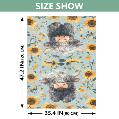 Dalzium Highland Cows and Sunflowers Car Seat Cover Baby, Carseat Canopy Cover for Girl Boy, Breathable Baby Carrier