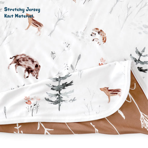 GRSSDER Super Soft Stretchy Jersey Knit Baby Blankets, Double Layer Reversible Swaddle Blanket for Boys and Girls (34 x