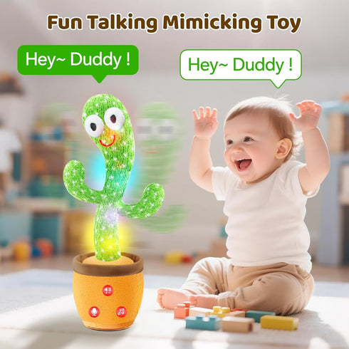 1 0-6 6-12 SANJOIN Cactus Baby Toy Talking Dancing Singing Adjustable Volume, Baby Girl for Year Old, Infant Toys