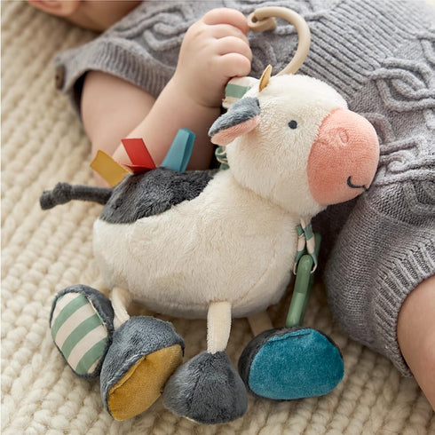 0 Itzy Ritzy Link & Love Toy for Stroller or Car Seat Features Textured Ribbons, Crinkle Sounds, Clinking Rings