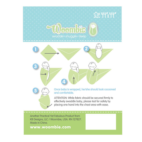 Woombie Set Set 3, 44 44 inches Organic Cotton Airwrap Baby Swaddling Blanket - Lightweight, Multi-Use Receiving