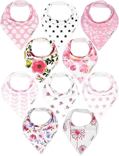 Organic Cotton Baby Bibs - Hypoallergenic, Absorbent Drool Bibs with Snaps for Newborns & Toddlers