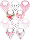 Organic Cotton Baby Bibs - Hypoallergenic, Absorbent Drool Bibs with Snaps for Newborns & Toddlers