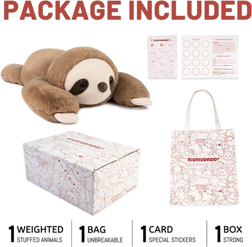 Niuniu Daddy Weighted Sloth Stuffed Animal, 3.3lb Large Plush Pillow for Kids Adults, 20in Cute Weighted Sloth Toy