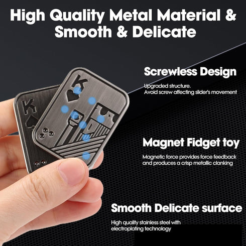 Fidget Toys Adults, Metal Poker Fidget Slider, Magnetic Poker Push Card, Cool Office Gadgets, Relieve Stress, Gift