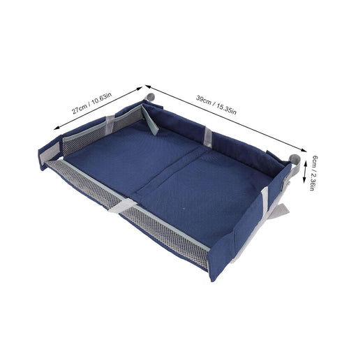 Foldable Airplane Tray Cover with Pockets, Portable Toddler Travel Table Tray Toy Organizer Bag for Kids and Adults