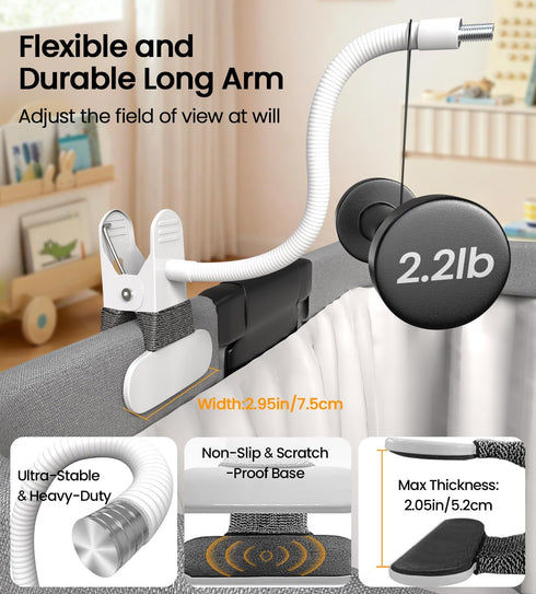Yaekea HB6550/HB65/HB6560/HB40/HB6339,ANMEATE SM935E,Infant DXR-8 Flexible Baby Monitor Mount Compatible with HelloBaby