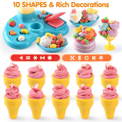 Sets 4-8, Set 3+, Boys,8 Compound,2 oz Color Dough for Kids Ages Play Kitchen Ice Cream Maker Color Dough for Kids Ages