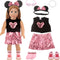 Minnie Themed Cosplay Kit for 18 Inch Girl Dolls, 9 Pcs Accessories Including Dress, Hairband & Shoes