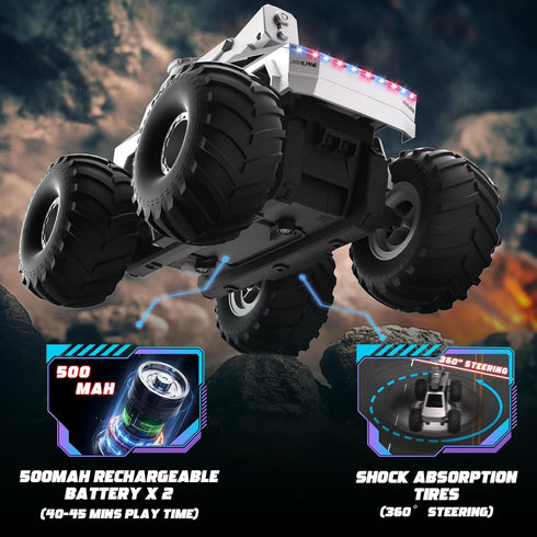 1:16 2.4GHz Trucks,4WD 5+ Amphibious Remote Control Car, Monster Truck Toys for Boys RC Cars, Waterproof RC All Terrain