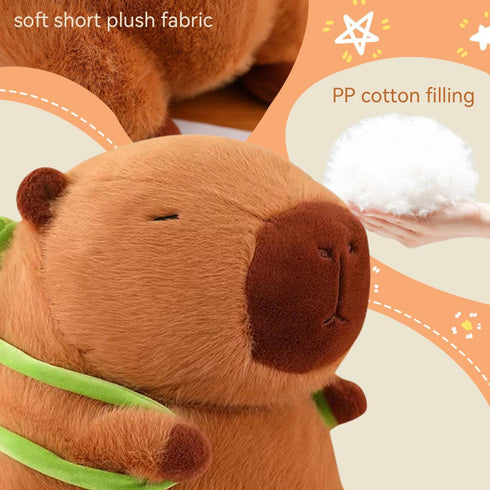 Capybara Stuffed Animals Plushies, Adorable Plush Toy with Removable Turtle Backpack, Unique Gifts for Kids