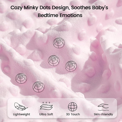 40x50 Inches PHF Minky baby blanket for Girls, boys Soft Double Layer baby blankets with Dotted backing,Receiving