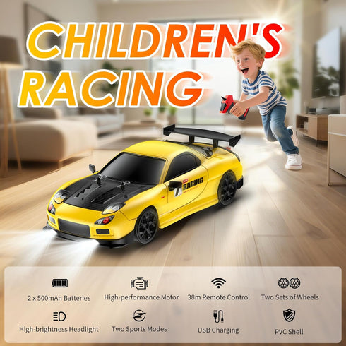 ReinbowRiff 1:14 4WD 2.4GHz 28km/h RC Drift Car, Drift Remote Control Car Drift RC Car, LED Lights,Racing and Drift