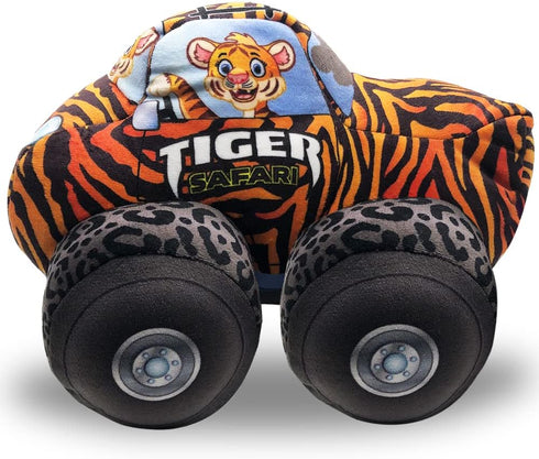 ArtCreativity Safari Plush Monster Truck, 8 Inch Soft Car Toy for Toddlers, Great Gift Idea