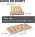 Wooden Domino Trays/Racks Set of 4, Mexican Train Domino Trays/Racks for Double 12 Tiles Holders