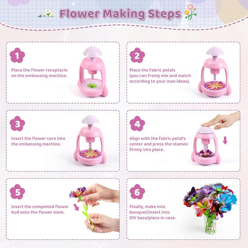 3-12, Bsgifts Fabric Flower Making Toys, DIY Flower Press Kits for Kids Ages Creative Educational Activity Arts