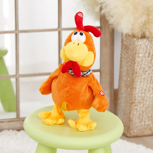 15" Houwsbaby Electronic Squawking Chicken Toy, Easter Chicken Stuffed Animal Interactive Musical Walking Singing