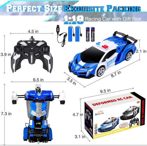 Dolanus Remote Control Car - Transform Robot RC Cars with Batteries: 360 Degree Rotating Drifting, Gift for Boys/Girls