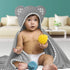 ELSVIN Set 2 30 30 Inch 400 of Hooded Baby Towels White and Grey Luxurious, Large and Super Absorbent x Soft