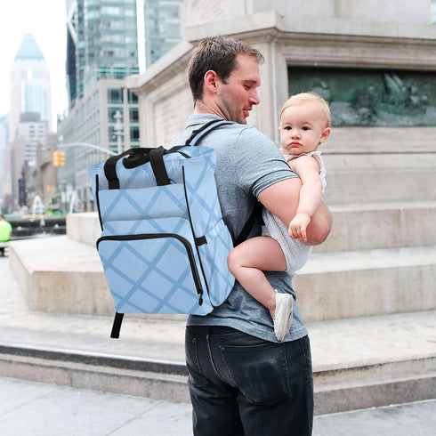 SUABO Backpack Baby Diaper Bag Blue Ice Cream Large Bag Waterproof Travel Diaper Bags for Moms and Dads