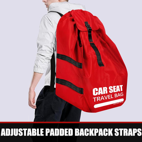 Backpack Car Seat Travel Bag for Airplane, Large Car Seat Bags for Air Travel with Comfort Padded Straps, Carseat