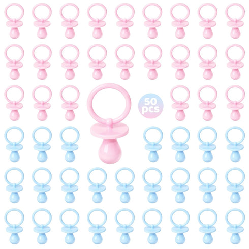 50 Pacifiers for Baby Shower Game Boy Girl, 2.75 Plastic Pacifiers Baby