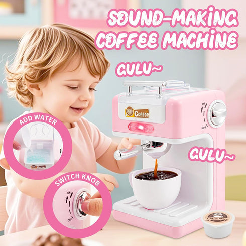 Playset Sets 4-8,Pink 3-5 Play Kitchen Accessories,Toy Kitchen Appliances with Blender,Coffee Maker,Mixer,Toaster,Kids