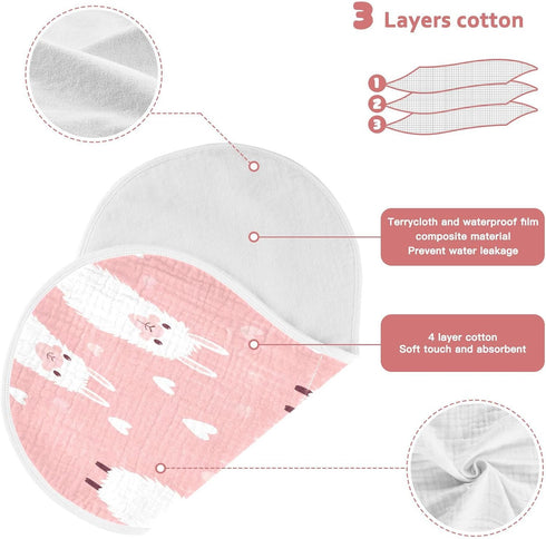 YETTASBIN Llama Muslin Baby Burp Cloth, Super Soft Absorbent Cotton Burp Rag Baby Bibs Feeding Cloth for Newborn Boys
