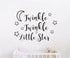Twinkle Twinkle Little Star Wall Decal Art Vinyl Sticker - Nursery Bedroom Home Decor for Kids (Black, 57x42cm)