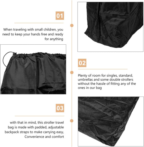 Toddmomy Stroller Travel Bag, Car Seat Gate Check Bag with Shoulder Straps for Airplane Travel