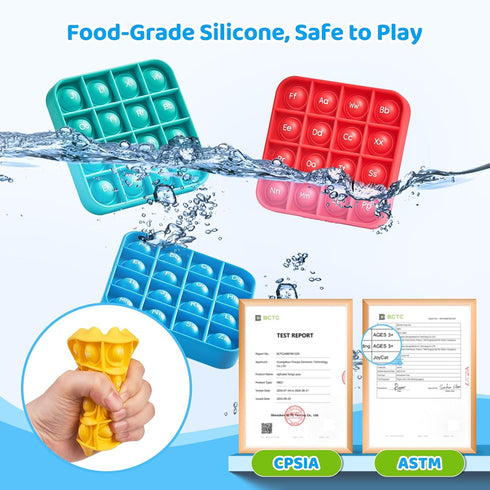 3-5, 6 26 JoyCat Alphabet Bingo Game for Kids Ages Sensory ABC Learning Toy with Reusable Silicone Bingo Boards