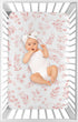 Pack Sweet Jojo Designs Blush Pink and White Floral Leaf Girl Fitted Mini Crib Sheet Baby Nursery for Portable Crib