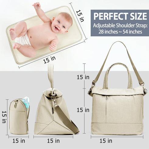 Monther,Mommy Diaper Bag Tote Large Travel Fashion Crossbody For Bags Outdoor Handbags With Insulated Bag And Changing