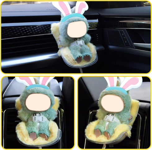 17cm, Mini Car Seat for Clip-On Air Vent Safety Seat with Soft Cushion and ABS Base, Cute Car Decoration & Display