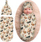 WELBB Rooster Chickens Baby Girl Boy Gifts Newborn Swaddle Blanket with Beanie Set,Stretchy
