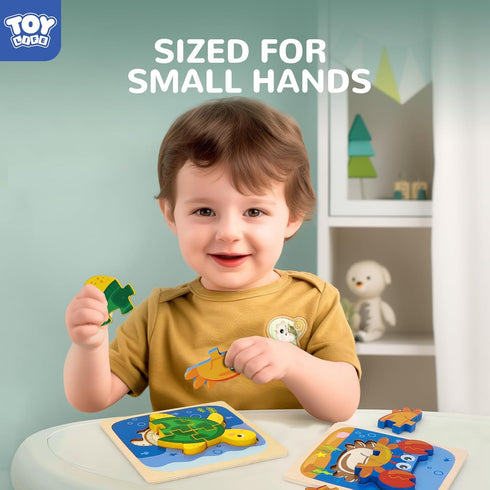 TOY Life Toddler Puzzles Ages 2-4 - Wooden Puzzles for Toddlers 1-3, 8 Piece Educational Toys for Kids 2-4