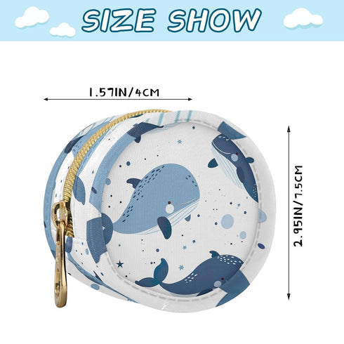 YETTASBIN Whale Portable Pacifier Holder Case with Metal Hook Buckle & Zipper for Diaper Bag and Stroller, Versatile