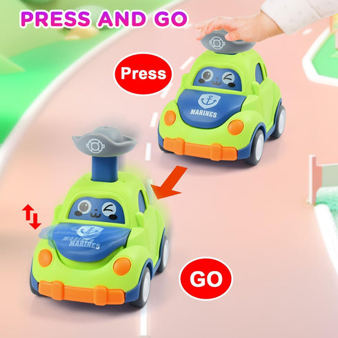 soi-meme 8 Pack Toddlers1 2 3 Set 1-3, 18 Press and Go Car Toys for Year Old,Infant Play Vehicle Toys for Baby Car Toys