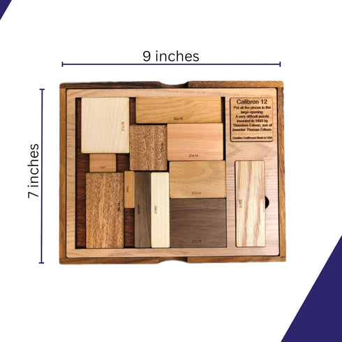Creative Crafthouse Impossible Brain Teaser for Adults - Calibron 12 Brainteaser - Very Difficult Wood Puzzle