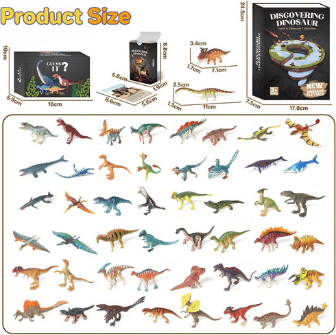 50 3 4 5 6 7 8 12 BIWASE Dinosaur Toys Book with PCS Different Dinosaurs Figures & Pokers,Interactive Perfect for Kids