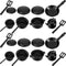 Sumind 20 Pcs Dollhouse Miniature Cooking Set, Pots and Pans 1/12 Scale Metal Stovetop Cookware for Dollhouse Decoration