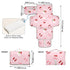 Jihqo Diaper Changing Pad Cherries with Pink Bows Portable Diaper Mat with Built-in Pillow Travel Changing Station