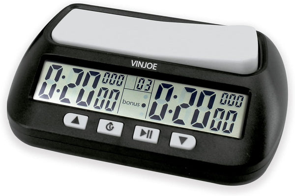 Digital Chess Clock - Professional Timer for Board Games with Basic, Bonus, Delay, and Positive Time Features