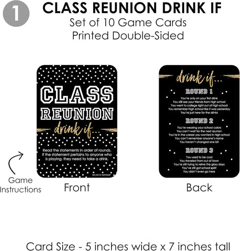 Big Dot of Happiness Reunited - 4 School Class Reunion Party Games, 10 Cards Each, Gamerific Bundle