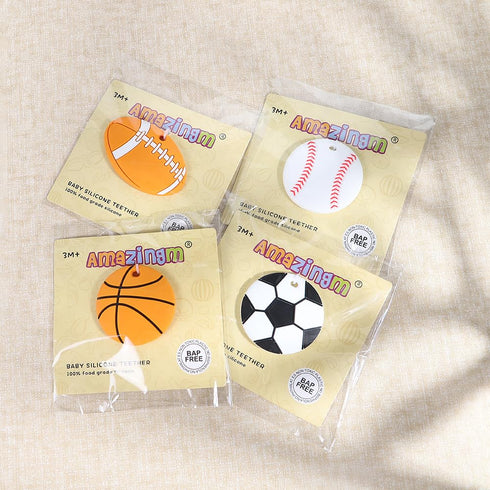 Sports Ball Series Baby Teething Toys, Food Grade Silicone Chew Teether for 3 Months+ Infant Boy and Girl
