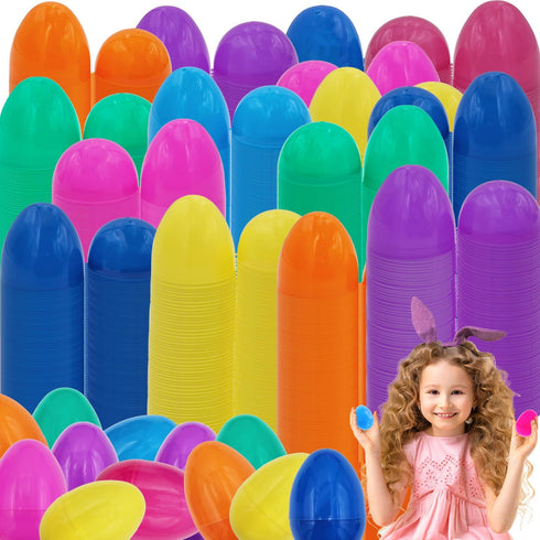 2.3" (25 Pack) 2.3" (25-Pack) The Dreidel Company Fillable Easter Eggs with Hinge Bulk Colorful Bright Plastic Easter